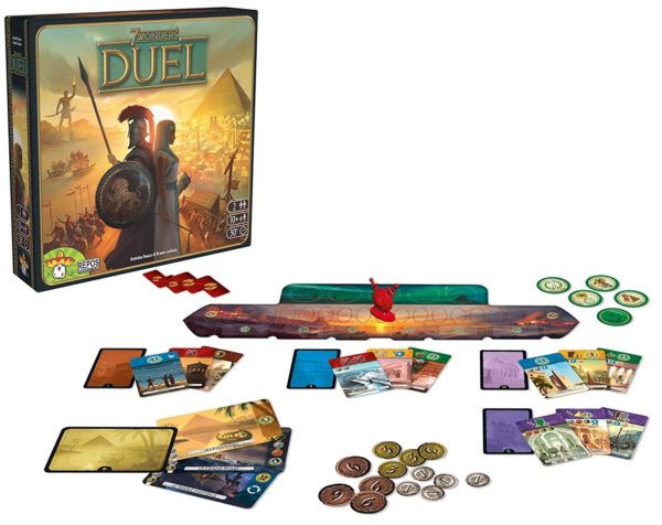 Boîte et plateau de 7 Wonders Duel