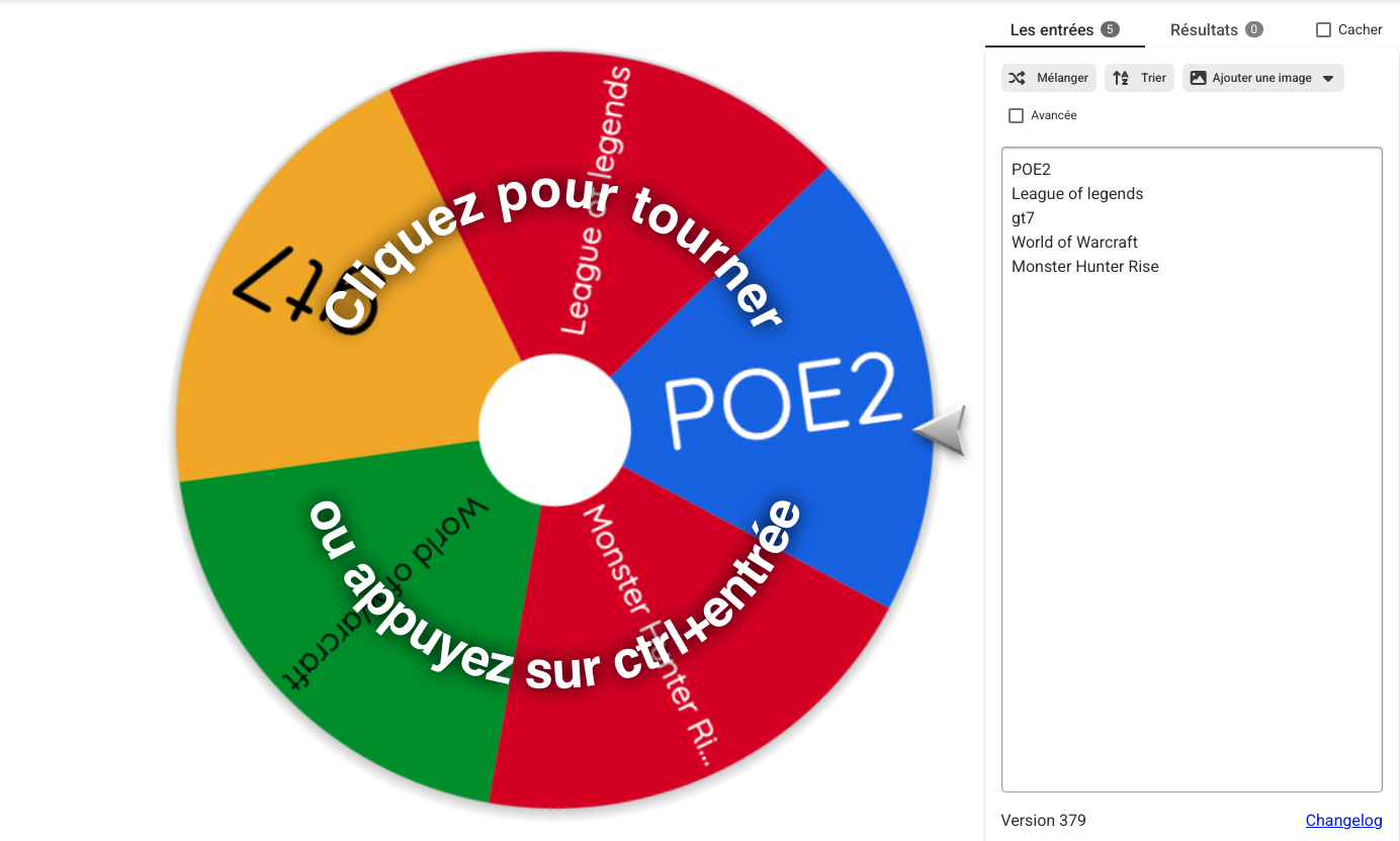 Une roue que j'ai utilisée pour gérer mon TDAH